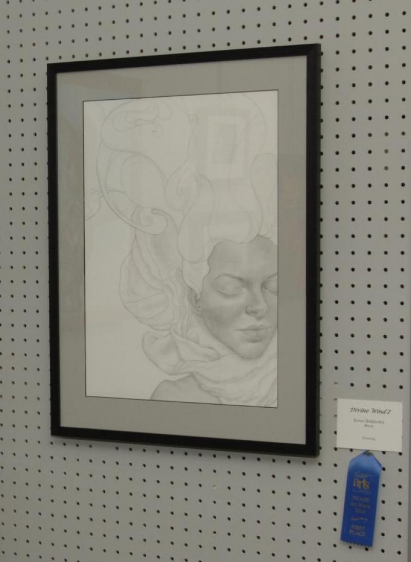 First Place Drawing- “Divine Wind I”, by Erica Belkholm of Mora