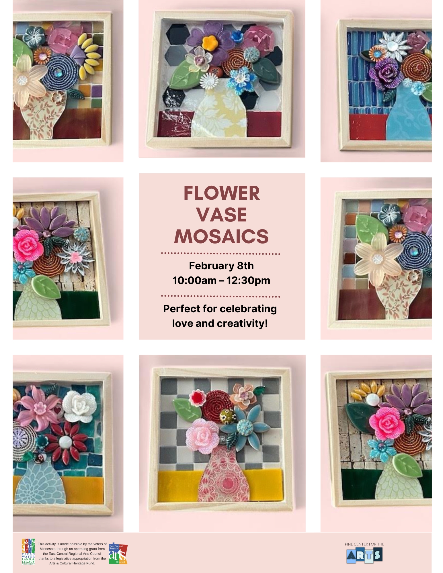 flower vase mosaic class