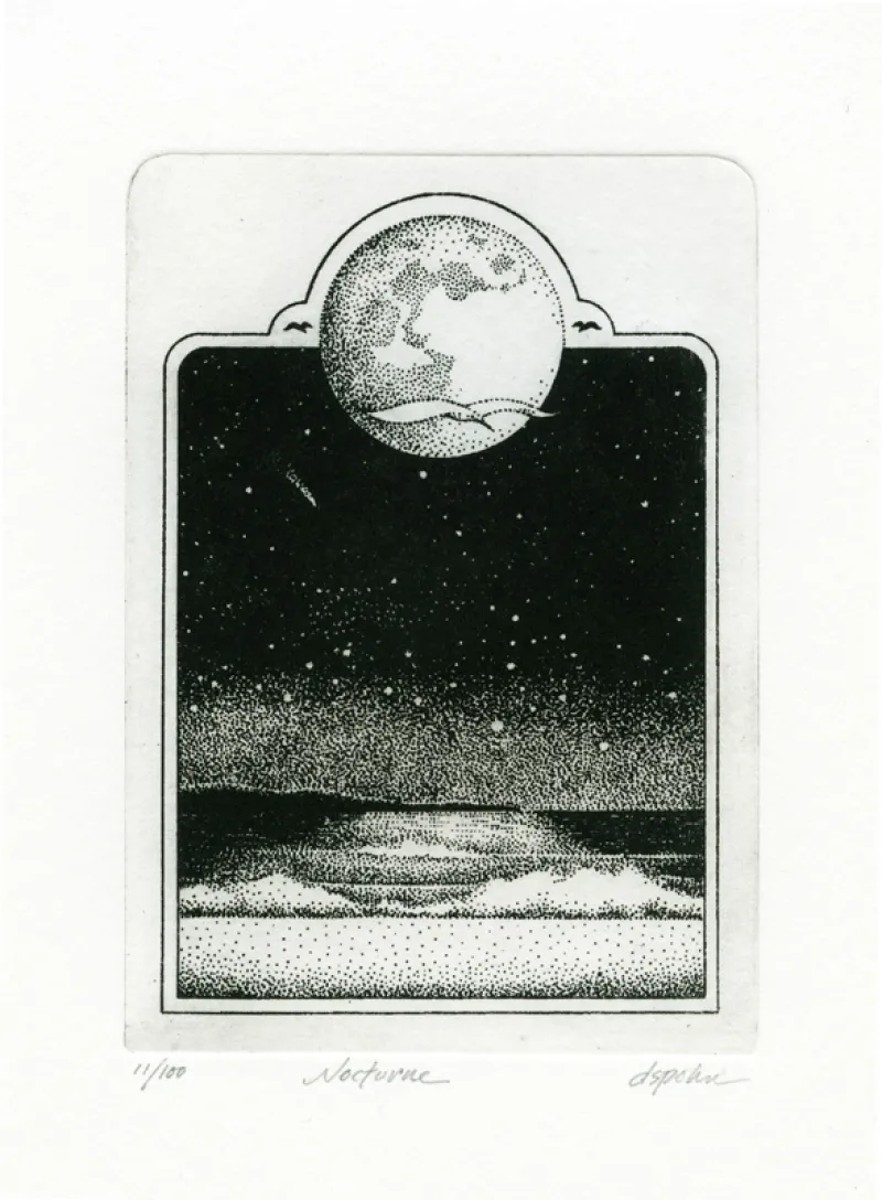 Nocturne, solar plate etching