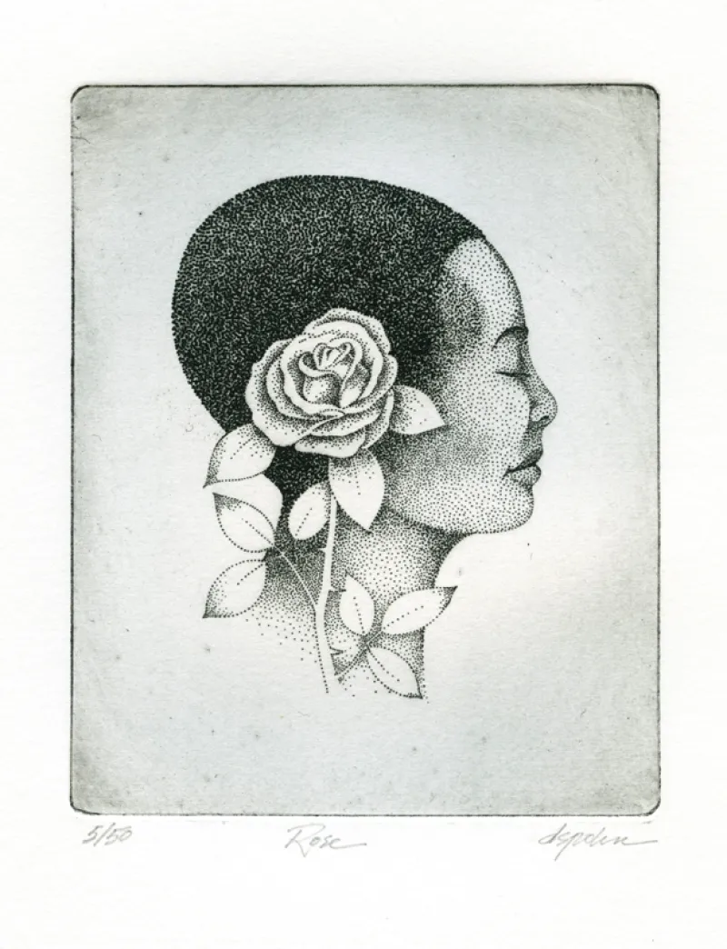 Rose, solar plate etching