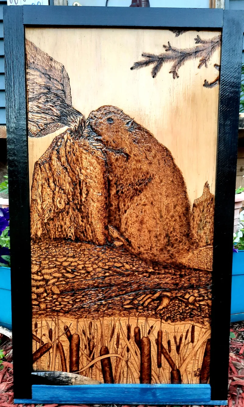 Hidden Within by Cynthia  Rue - Wood Burning on wood - Award of Merit