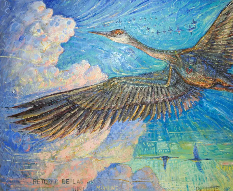 Retorno De Las Aves, oil on canvas by Jim Larson of Milaca, MN