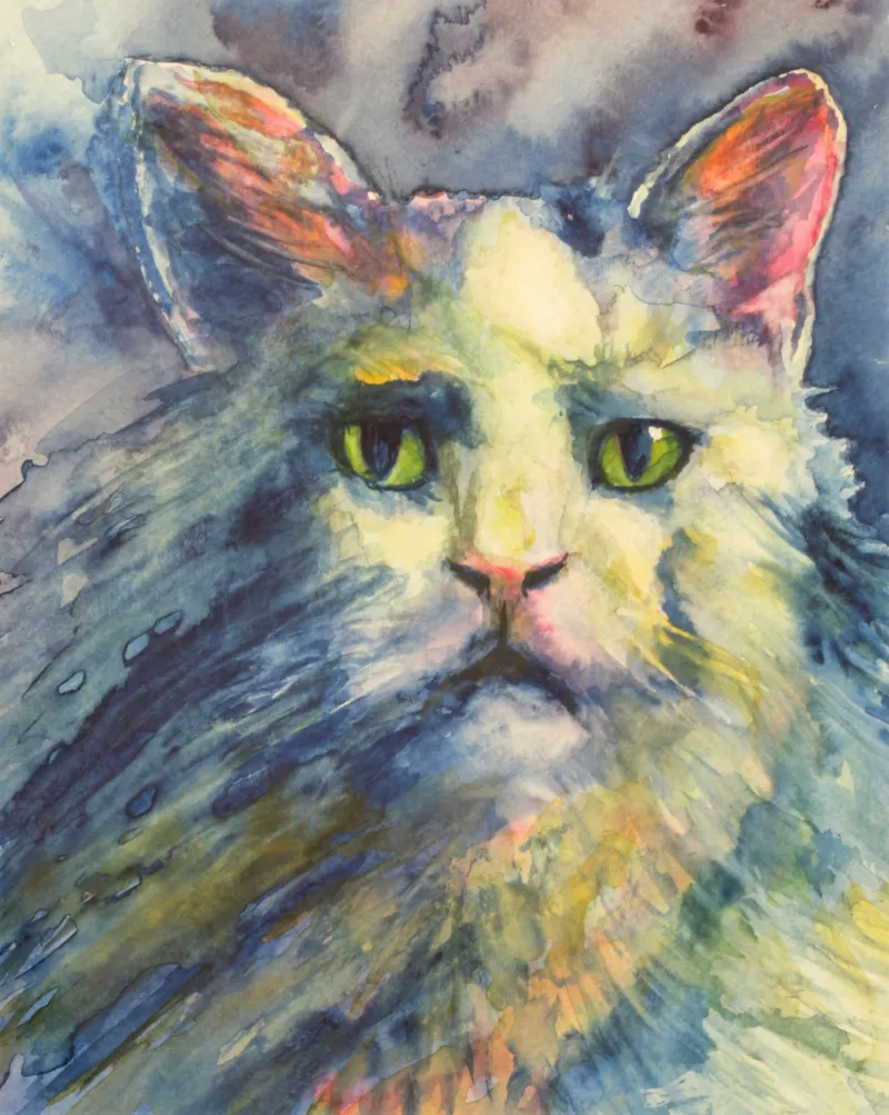 George, watercolor by Joy Paulzine of Dalbo, MN