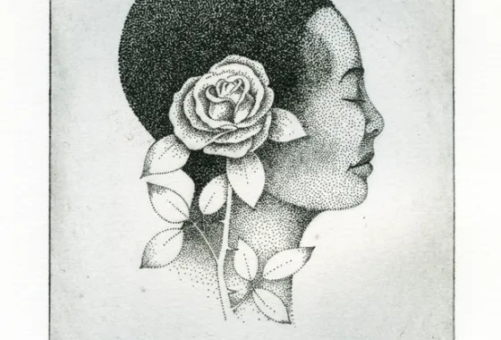 Rose, solar plate etching